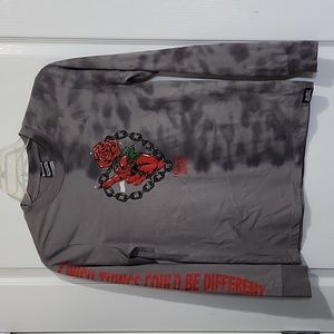 Broken Promises Red Rose Long Sleeve Mens Shirt Sz S